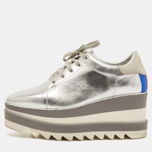 Stella McCartney Silver/White Faux Leather Elyse Star Platform Derby Sneakers Size 36, Athletic Shoes & Sneakers - Luxury Closet catalog