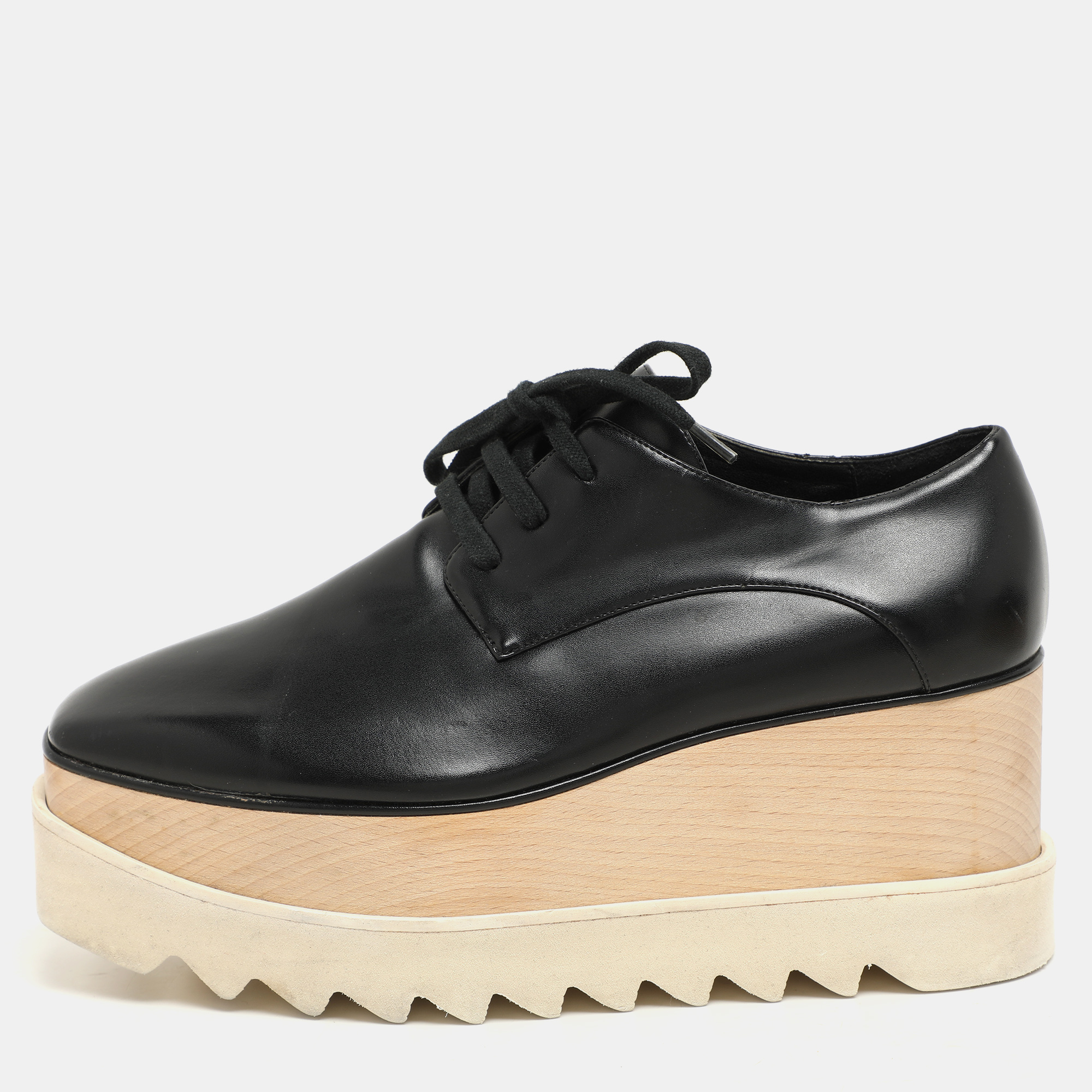 Stella McCartney Black Faux Leather Elyse Platform Derby Size 36.5, Athletic Shoes & Sneakers - Luxury Closet catalog