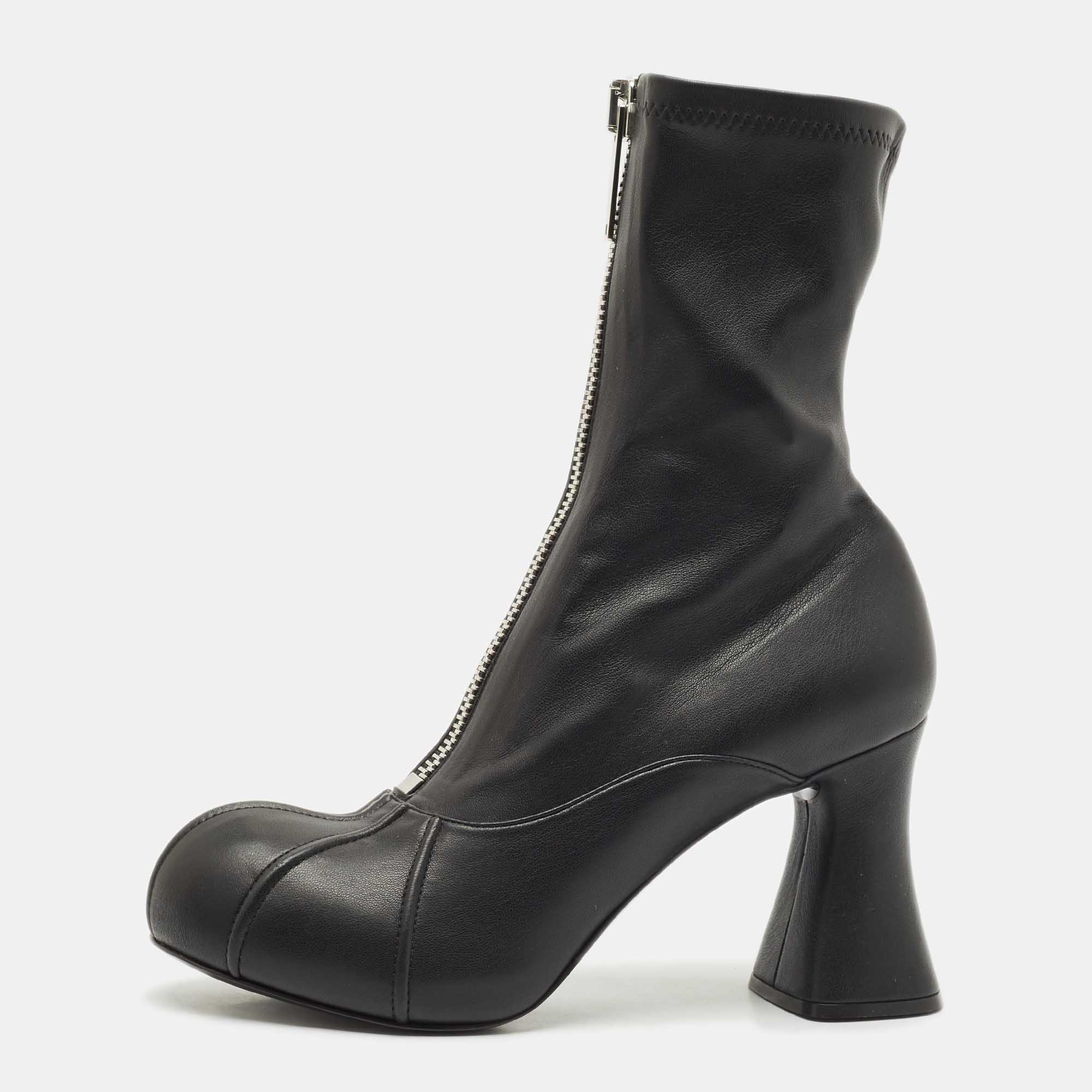 Stella McCartney Black Faux Leather Groove Ankle Boots Size 41, Boots - Luxury Closet catalog