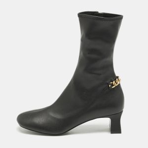 Stella McCartney Black Faux Leather Falabella Ankle Length Boots Size 36, Boots - Luxury Closet catalog