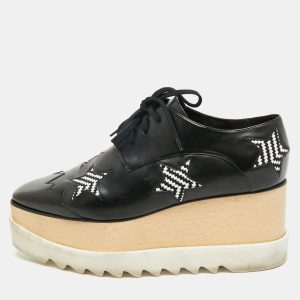 Stella McCartney Black Faux Leather Elyse Star Platform Derby Sneakers Size 40.5, Athletic Shoes & Sneakers - Luxury Closet catalog