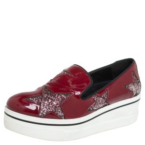 Stella McCartney Red Faux Patent Leather  Slip On Platform Sneakers Size 38, Athletic Shoes & Sneakers - Luxury Closet catalog