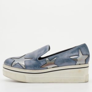 Stella McCartney Blue Two Tone Faux Leather Binx Star Slip On Sneakers Size 37, Athletic Shoes & Sneakers - Luxury Closet catalog