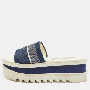 Stella McCartney Blue Denim Elyse Platform Slide Sandals Size 39, Sandals - Luxury Closet catalog