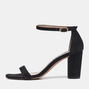 Stuart Weitzman Black Suede Nearlynude Sandals Size 37.5, Sandals - Luxury Closet catalog