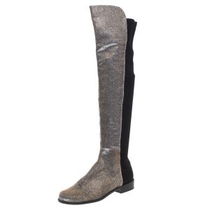 Stuart Weitzman Multicolor Lurex And Stretch Fabric Knee Length Boots Size 37.5, Boots - Luxury Closet catalog