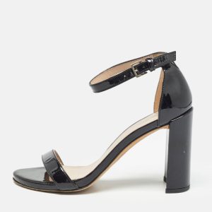 Stuart Weitzman Black Patent Ankle Strap Sandals Size 39.5, Sandals - Luxury Closet catalog