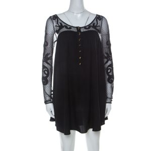 Temperley Black Silk Blend Embroidered Net Yoke Tunic S, Shirts & Tops - Luxury Closet catalog
