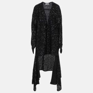 The Attico Black Sequin Button Front Asymmetric Cocktail Dress M, Dresses - Luxury Closet catalog