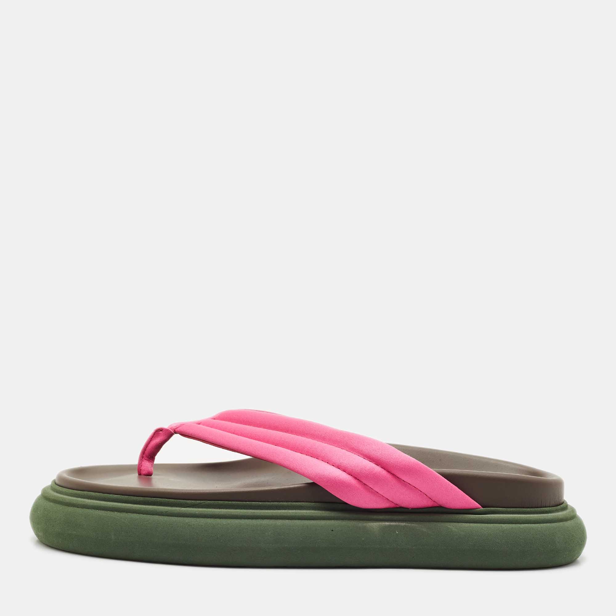 The Attico Pink Satin Thong Sandals Size 40, Sandals - Luxury Closet catalog