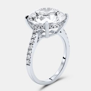 8.47 cts Round Brilliant Lab Grown Diamond 18k White Gold Ring Size 54, Rings - Luxury Closet