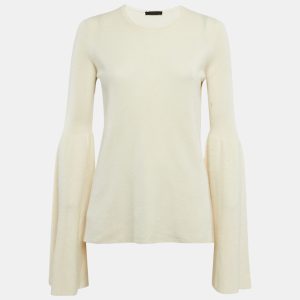 The Row Cream Cashmere and Silk Full Sleeve Sweater M, Sweaters & Cardigans - Luxury Closet catalog