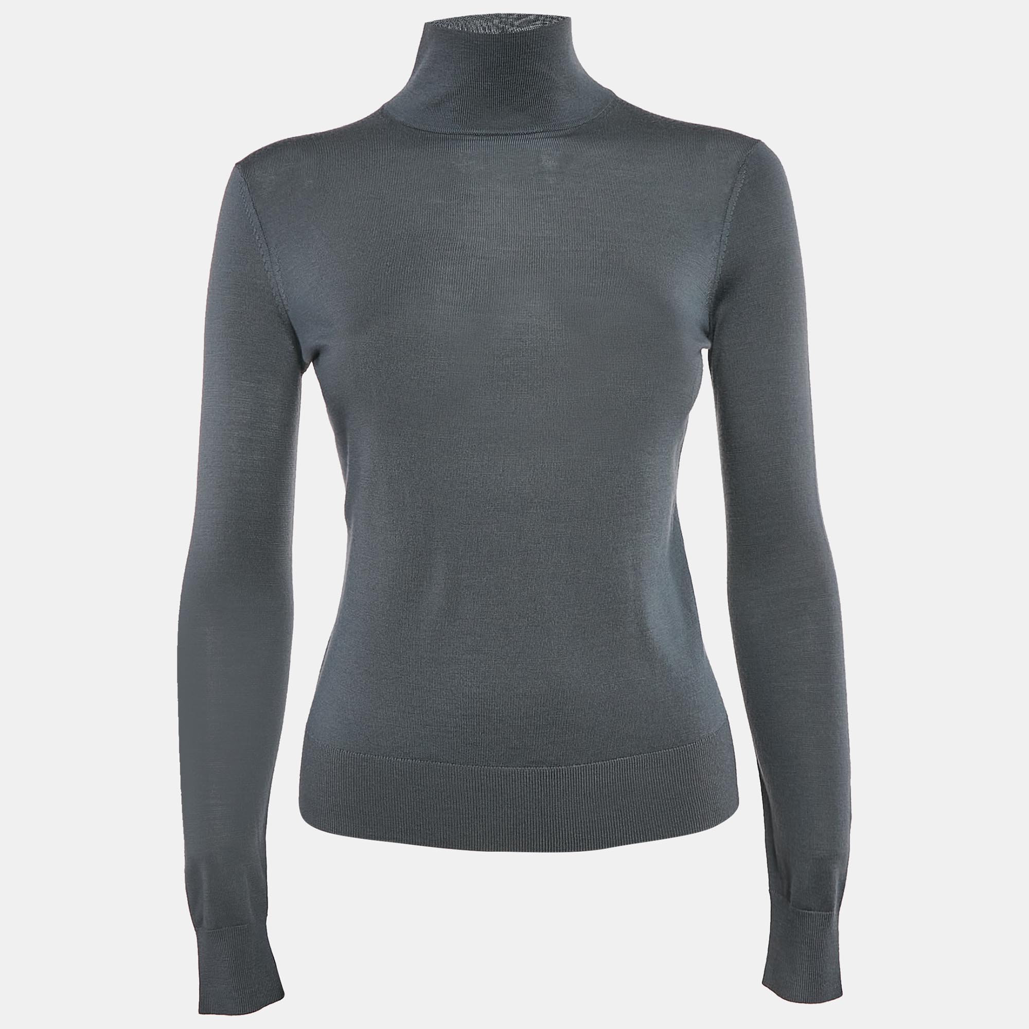 Theory Grey Wool Knit Turtle Neck Sweater XS, Sweaters & Cardigans - Luxury Closet catalog
