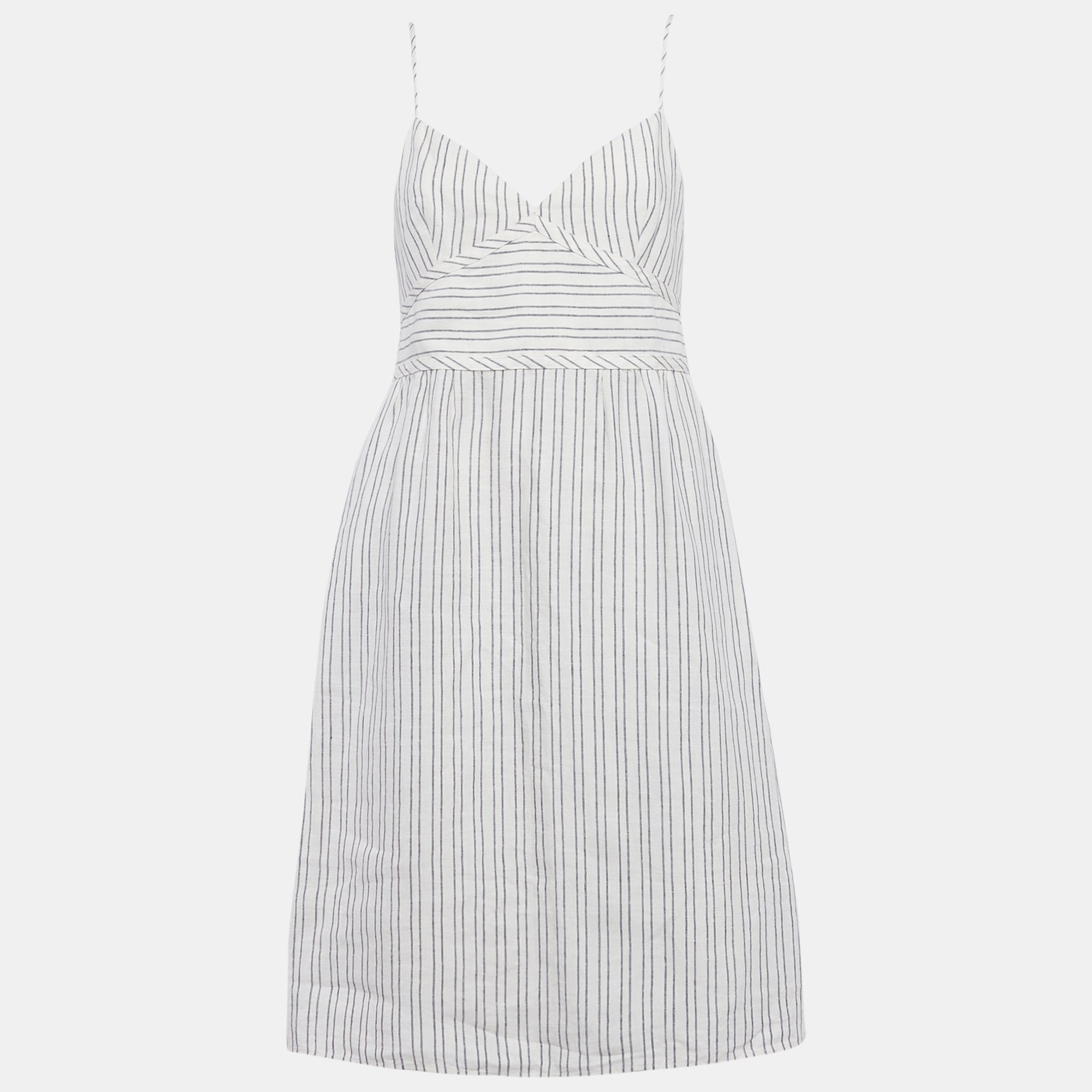 Theory White Striped Linen Midi Dress M, Dresses - Luxury Closet catalog
