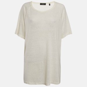 Theory Off-White Linen Jersey Top XXL, Shirts & Tops - Luxury Closet catalog