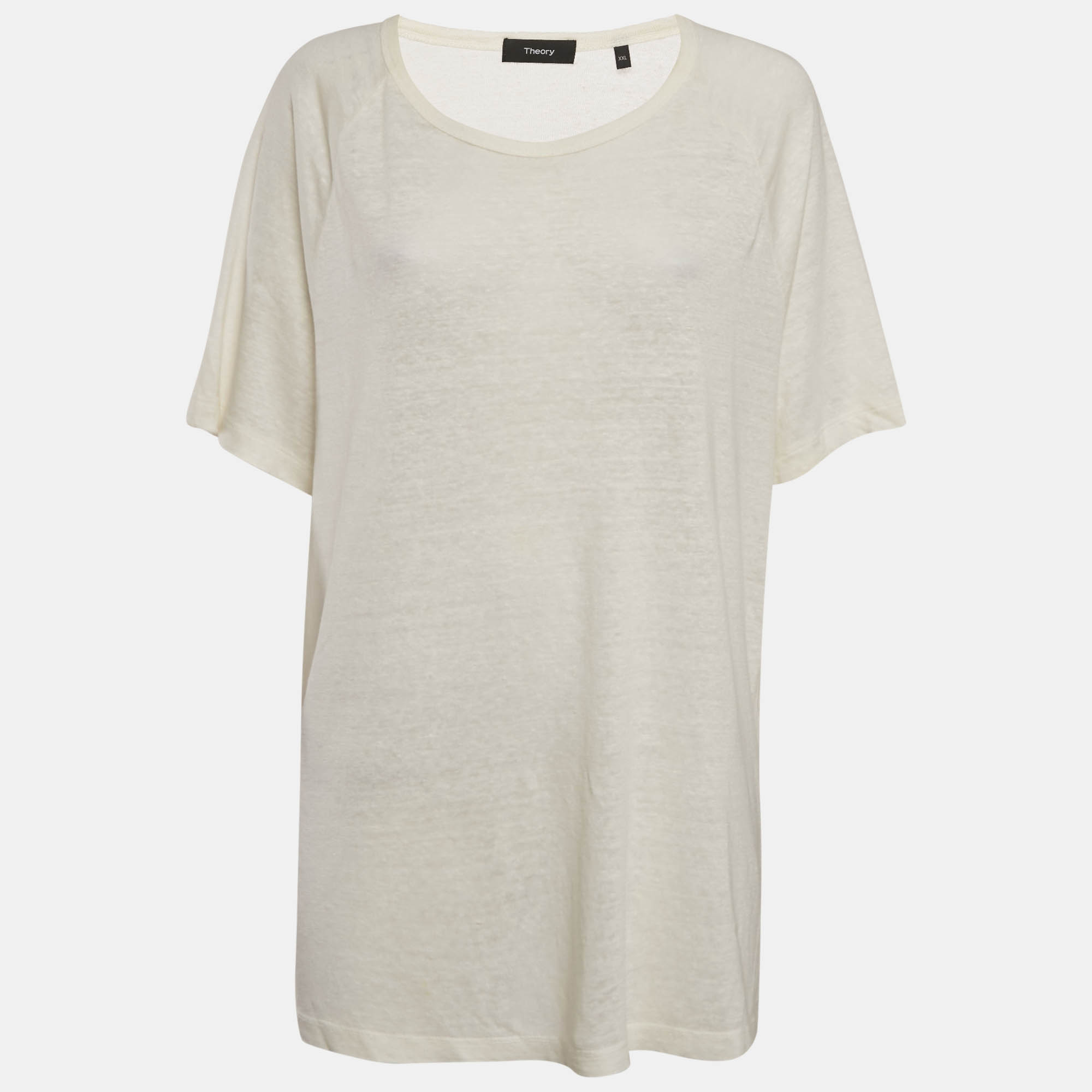 Theory Off-White Linen Jersey Top XXL, Shirts & Tops - Luxury Closet catalog