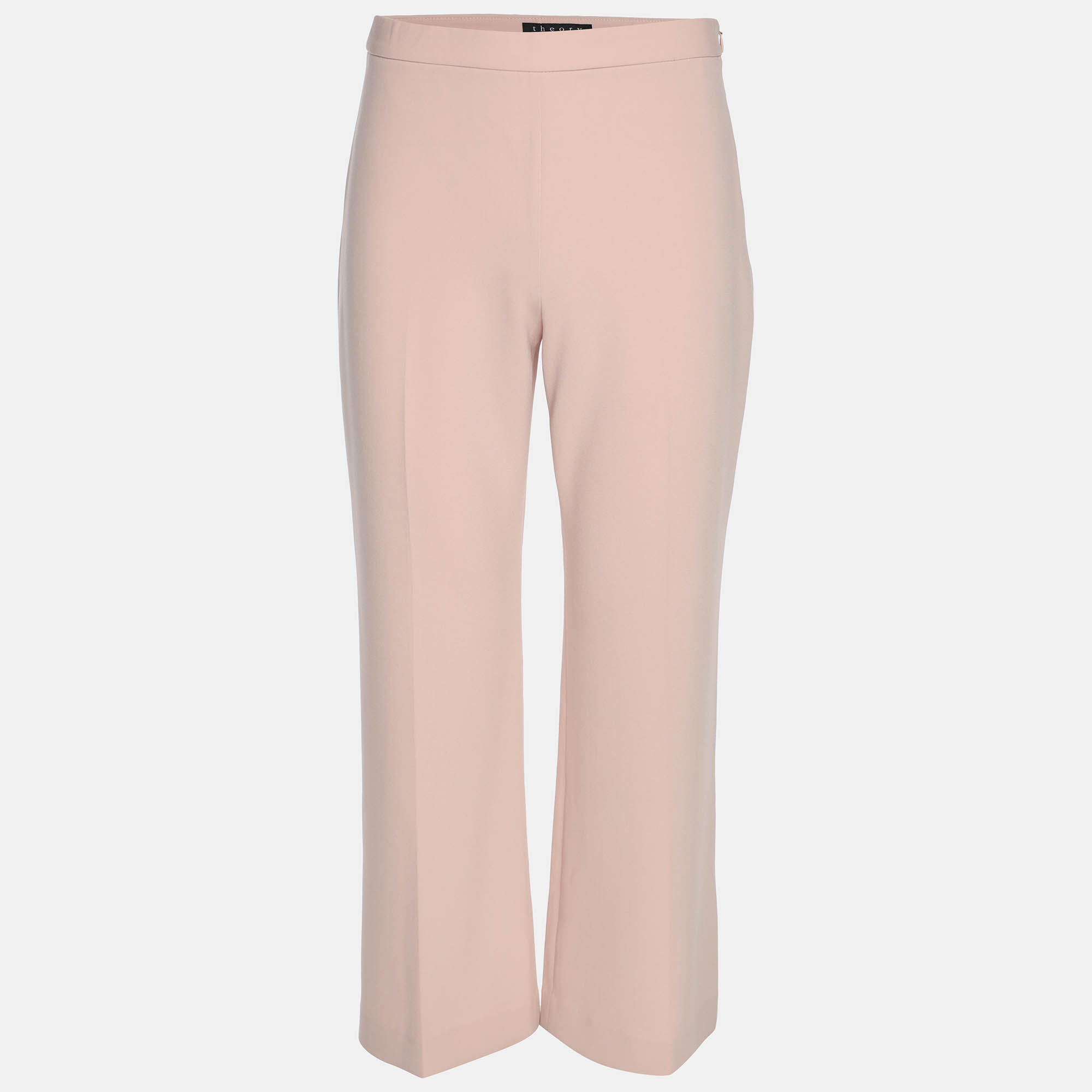Theory Peach Crepe Wide Leg Trousers M, Clothing - Luxury Closet catalog