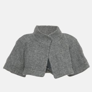 Theory Grey Wool Rib Kit Capelet S, Sweaters & Cardigans - Luxury Closet catalog