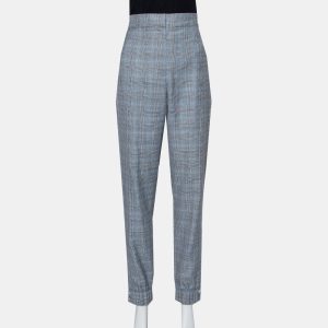 Tibi Grey Cooper Plaid Wool & Silk Joggers L, Clothing - Luxury Closet catalog