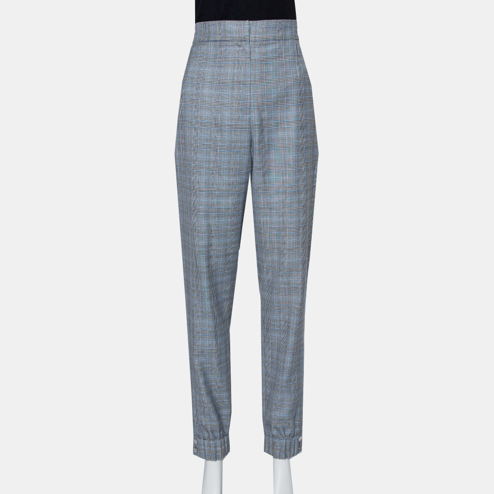 Tibi Grey Cooper Plaid Wool & Silk Joggers L, Clothing - Luxury Closet catalog