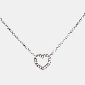 Tiffany & Co. Mini Metro Heart 18k White Gold Necklace, Necklaces - Luxury Closet catalog