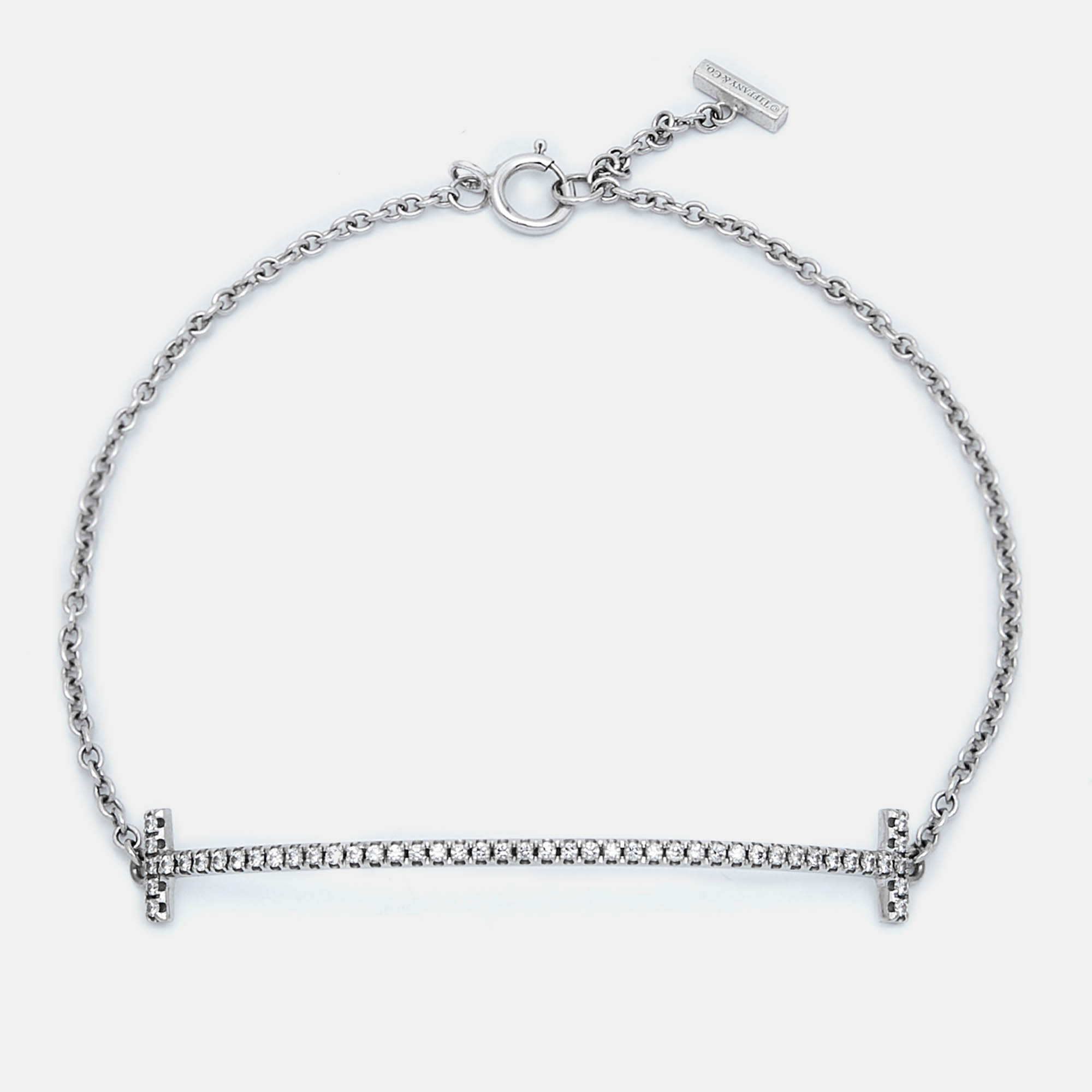 Tiffany & Co. T Smile Diamonds 18k White Gold Bracelet, Bracelets - Luxury Closet catalog