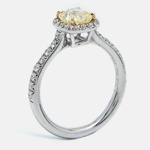 Tiffany & Co. Tiffany Soleste Diamonds Platinum 18k Yellow Gold Ring Size 50, Rings - Luxury Closet catalog
