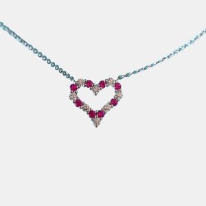 Tiffany & Co. 18K White Gold Heart Platinum Ruby Pendant Necklace, Necklaces - Luxury Closet catalog