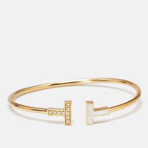 Tiffany & Co. Tiffany T Diamond Mother of Pearl 18k Yellow Gold Bracelet, Bracelets - Luxury Closet catalog