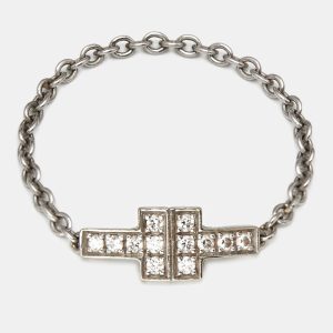 Tiffany & Co. Tiffany T Diamonds 18k White Gold Chain Ring Size 58, Rings - Luxury Closet catalog