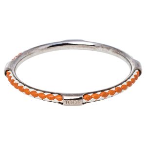 Tod's Woven Leather Gold Tone Bangle Bracelet, Jewelry - Luxury Closet catalog