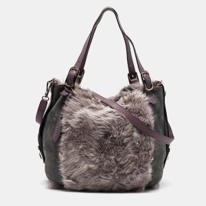 Tod's Purple/Grey Fur, Suede and Leather Buckle Hobo, Shoulder Bags - Luxury Closet catalog