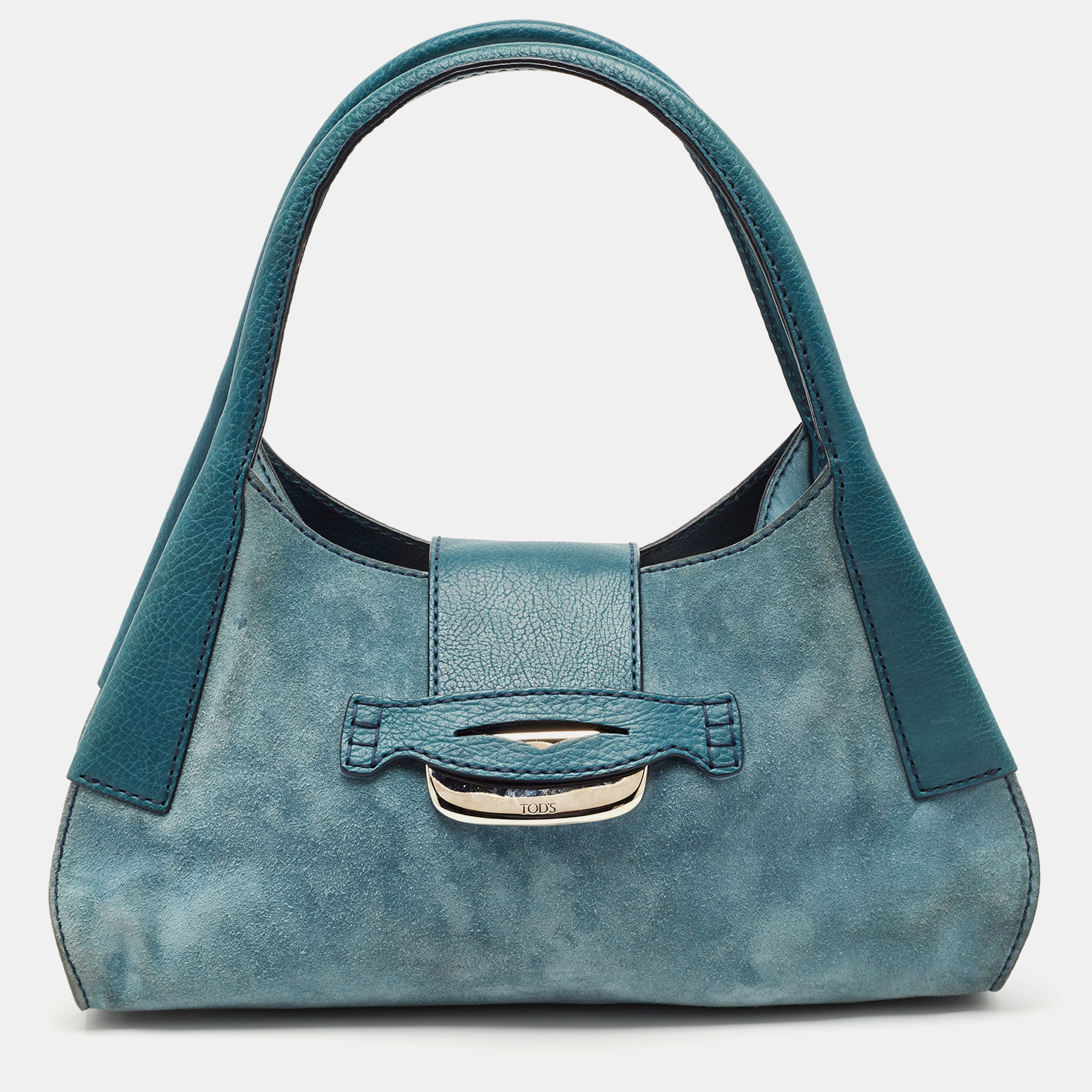 Tod's Teal Blue Leather and Suede Shoulder Bag, Shoulder Bags - Luxury Closet catalog