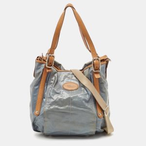 Tod's Light Blue/Brown Coated Denim and Leather G-Line Easy Sacca Bag, Shoulder Bags - Luxury Closet catalog