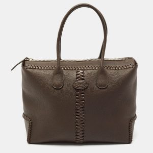 Tod's Dark Brown Leather Di Tote, Tote Handbags - Luxury Closet catalog