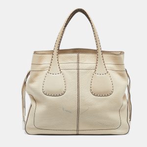 Tod's Beige Leather Restyling D Bag Media Tote, Tote Handbags - Luxury Closet catalog