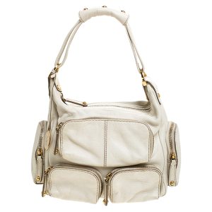 Tod's Cream Leather Zipped Pockets Satchel, Satchels - Luxury Closet catalog