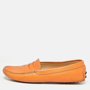 Tod's Orange Leather Penny Slip On Loafers Size 41, Loafers & Slip-Ons - Luxury Closet catalog