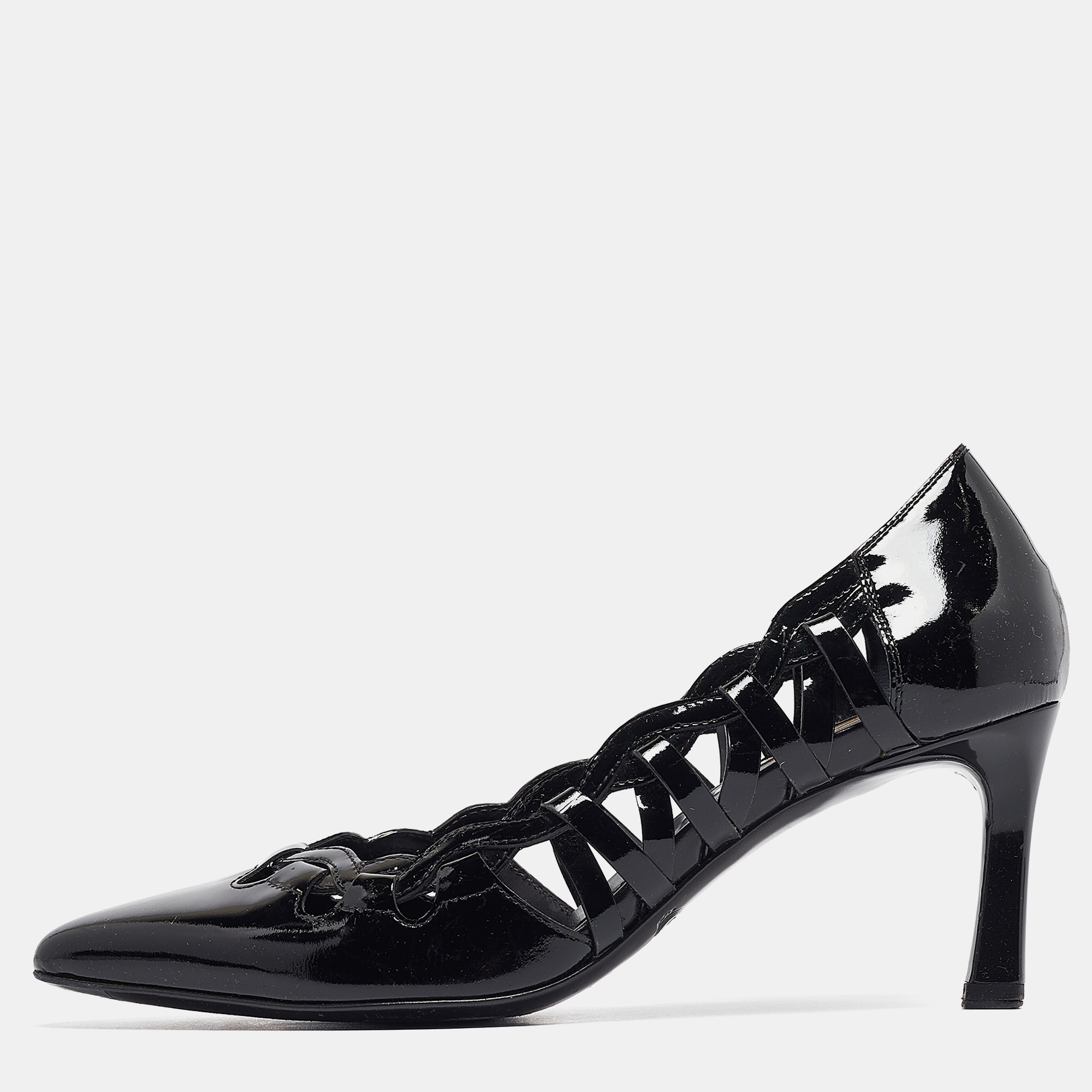 Tod's Black Cut Out Patent Leather Pointed Toe Pumps Size 36, Pumps - Luxury Closet catalog