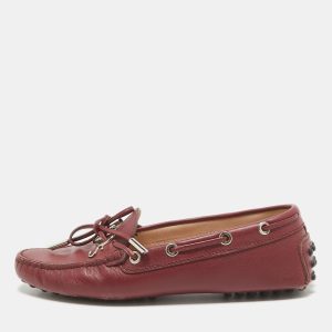 Tod's Burgundy Leather Penny Loafers Size 36, Loafers & Slip-Ons - Luxury Closet catalog