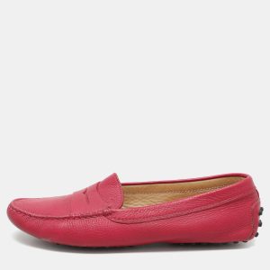 Tod's Pink Leather Penny Loafers Size 37.5, Loafers & Slip-Ons - Luxury Closet catalog