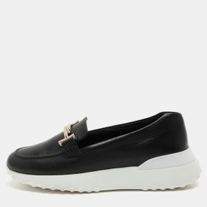 Tod's Black Leather Double T Slip On Loafers Size 38.5, Loafers & Slip-Ons - Luxury Closet catalog