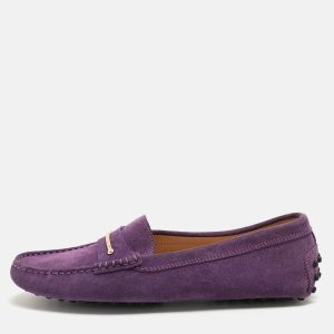 Tod's Purple Suede Embellished Loafers Size 38.5, Loafers & Slip-Ons - Luxury Closet catalog