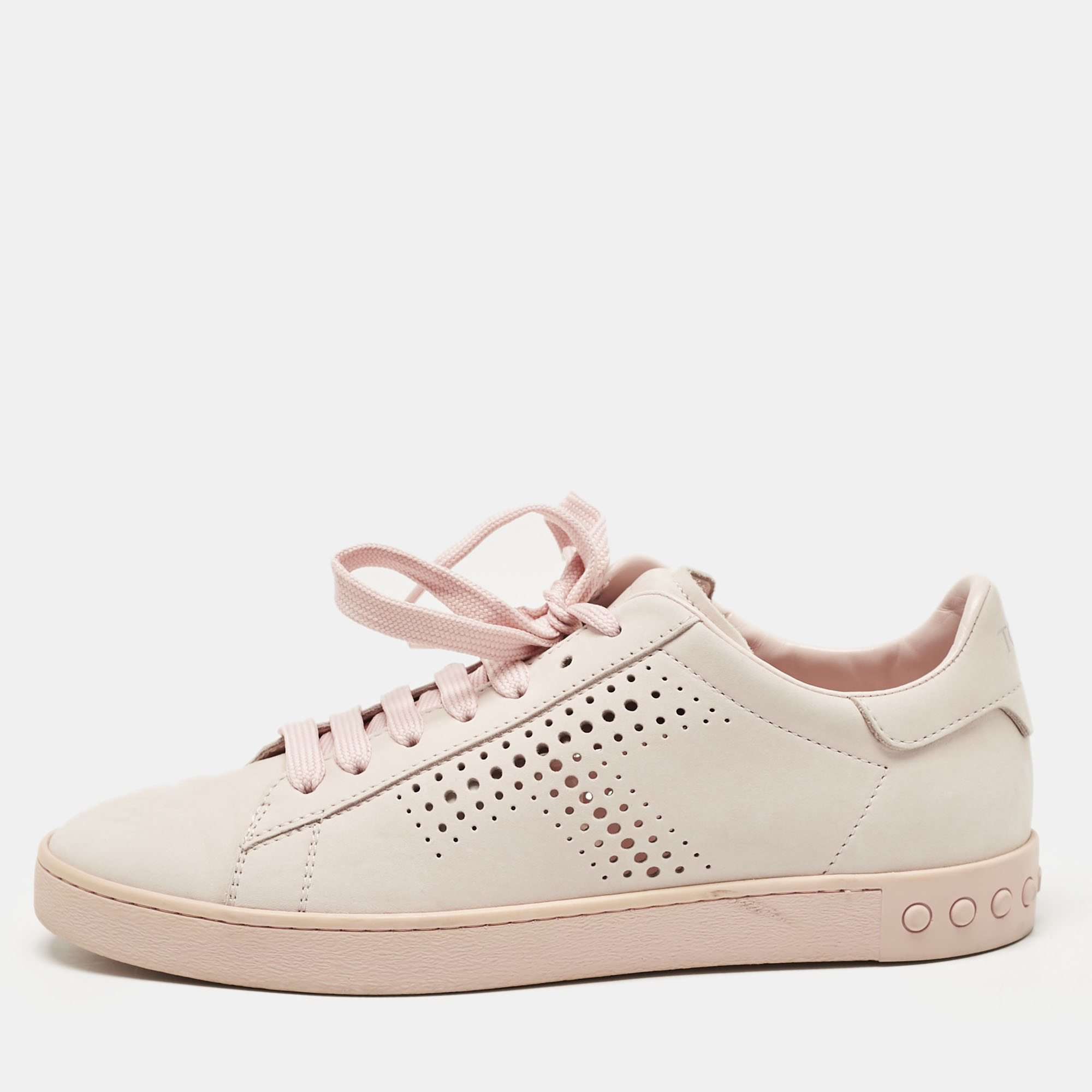 Tod's Pink Perforated Nubuck Leather Low Top Sneakers Size 37, Athletic Shoes & Sneakers - Luxury Closet catalog
