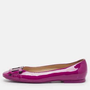 Tod's Mauve Purple Patent Leather Ballet Flats Size 37.5, Flats - Luxury Closet catalog