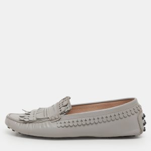 Tod's Grey Leather Loafers Size 37.5, Loafers & Slip-Ons - Luxury Closet catalog