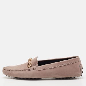 Tod's Beige Suede Crystal Embellished Slip On Penny Loafers Size 39.5, Loafers & Slip-Ons - Luxury Closet catalog