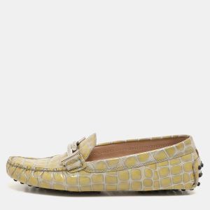 Tod's Yellow Croc Embossed Patent Leather Loafers Size 36, Loafers & Slip-Ons - Luxury Closet catalog