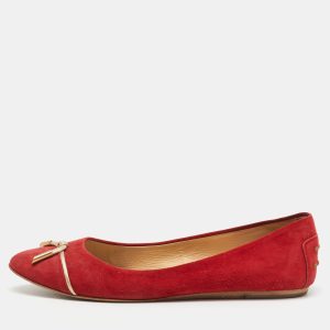 Tod's Red Suede Tassel Ballet Flats Size 39, Flats - Luxury Closet catalog