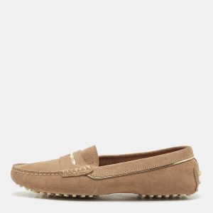 Tod's Beige/Gold Suede Penny Loafers Size 39, Loafers & Slip-Ons - Luxury Closet catalog